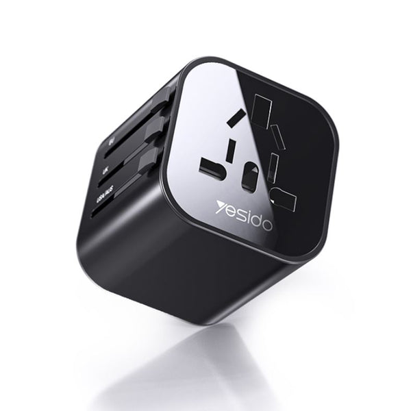 Universal Adapter EU, UK, US, AUS - Yesido (MC09) - Black