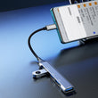 Dudao HUB 4in1 USB-C - 4x USB-A (3 x USB2.0 / USB3.0) 6.3cm black (A16T)