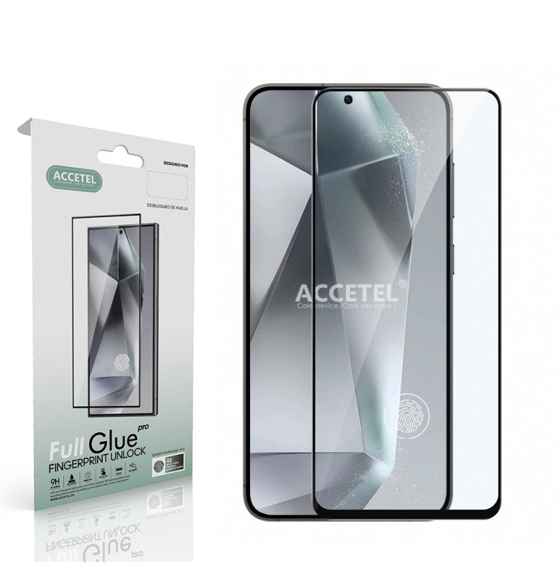 Película de Vidro 2D Full Glue - Samsung Galaxy S23 5G Preto (Desbloqueio por Impressão Digital)